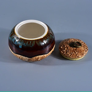 10oz 20oz Luxury amber porcelain ceramic jar candle with lid