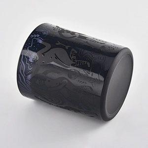 Wholesale 8oz Black Glass Candle Jar With Custom Logo