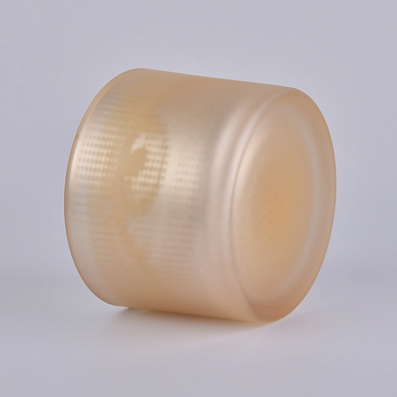 Sunny new design matte custom glass candle holder with wood lid