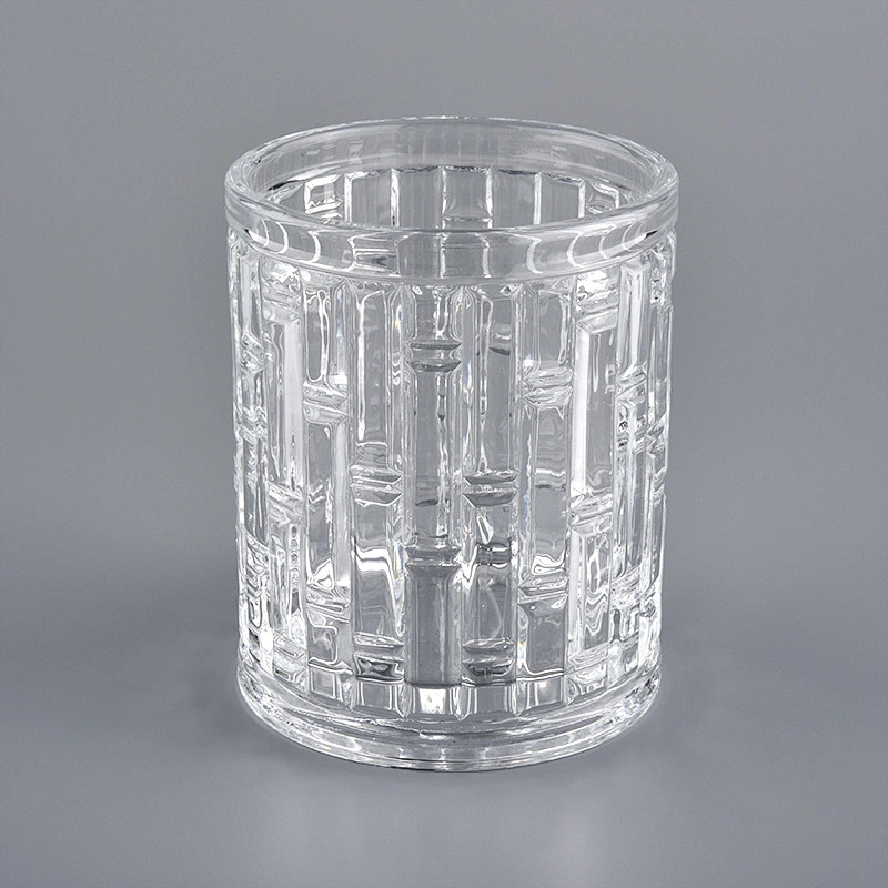 250ml Glass Candle Holders with bamboo patterns