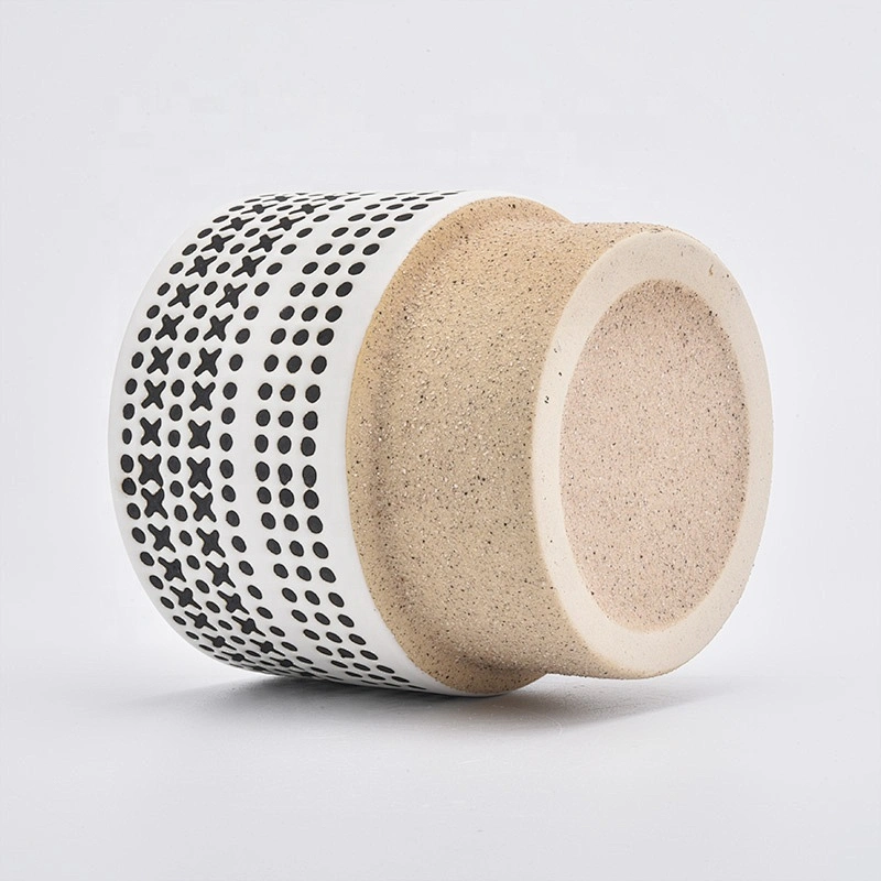 Hand made matte decorating ceramic candle jar custom