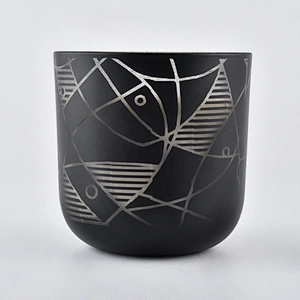 10oz Wholesales decorative tealight custom black ceramic candle holder jar