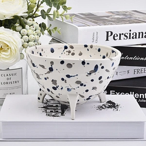 Antique empty ceramic tealight candle holder stand