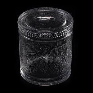 10oz 11oz 16oz luxury crystal empty glass candle jar and lid