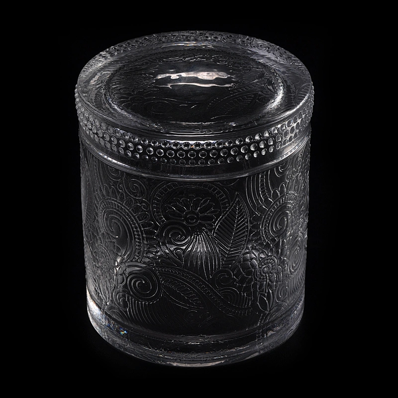 10oz 11oz 16oz luxury crystal empty glass candle jar and lid