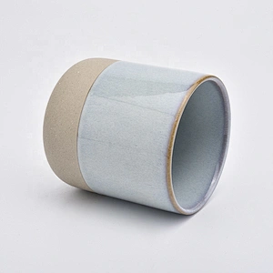 Customized frosted empty ceramic candle container scented