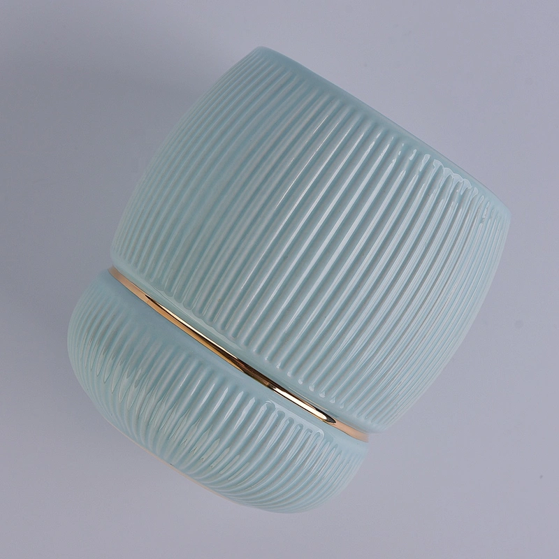 Wholesales Sunny tea light custom color ceramic candle jars 10oz
