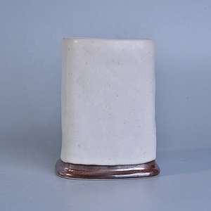 10oz 20oz Home decoration white ceramic square candle holder