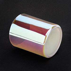 10oz Luxury White Iridescent Glass Candle Jar For Wedding Party