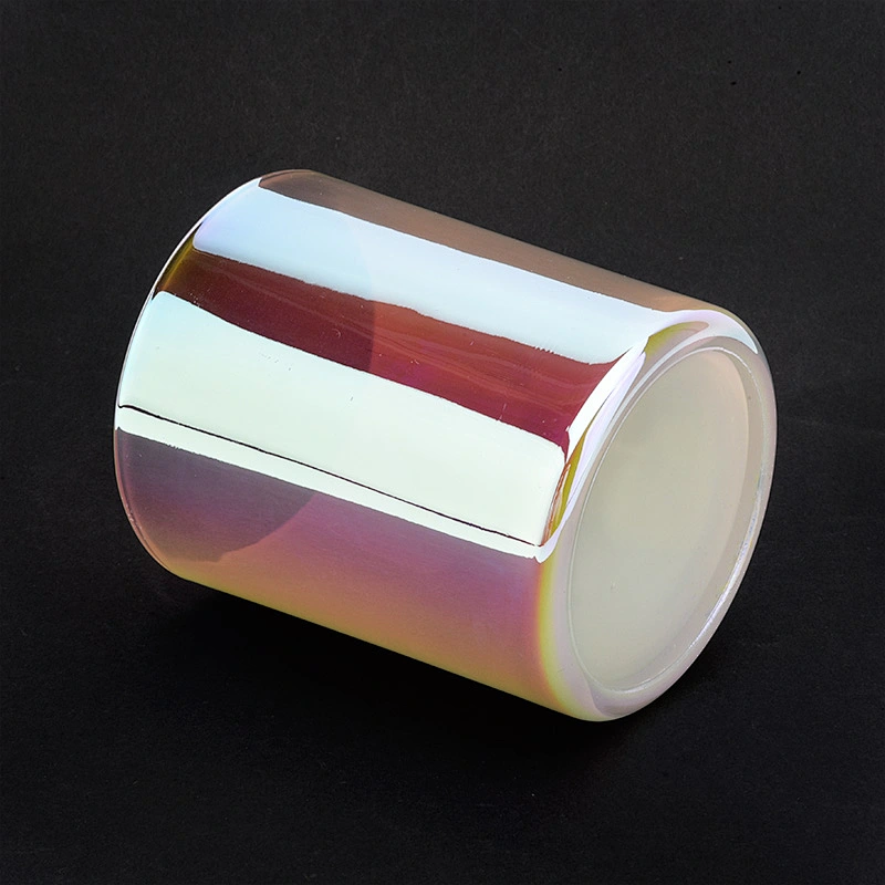 10oz Luxury White Iridescent Glass Candle Jar For Wedding Party