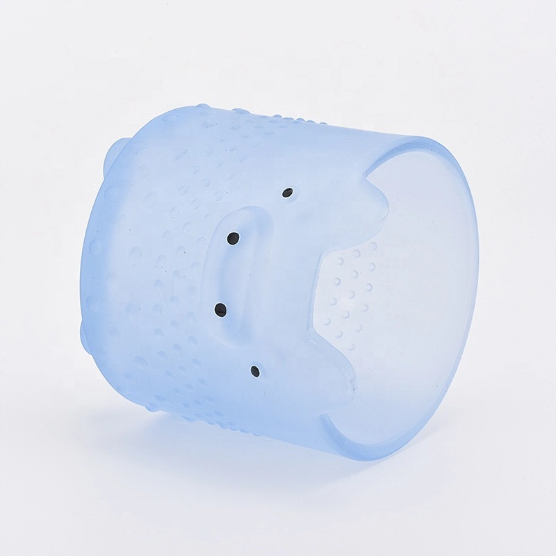 Frosted pig shape glass candle containers wholesales