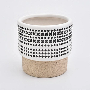 Hand made matte decorating ceramic candle jar custom