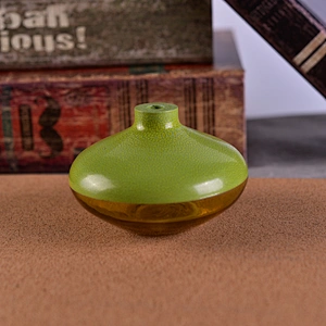 6oz green crackle finish glass perfume bottles fragrance bottles