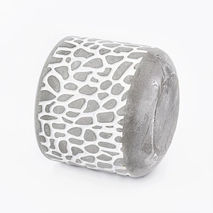 7oz engraving grey cement candle holder soy wax candle jar for home decor