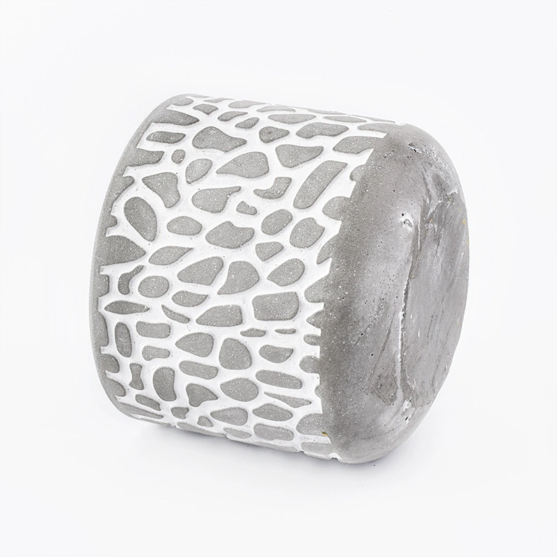 7oz engraving grey cement candle holder soy wax candle jar for home decor
