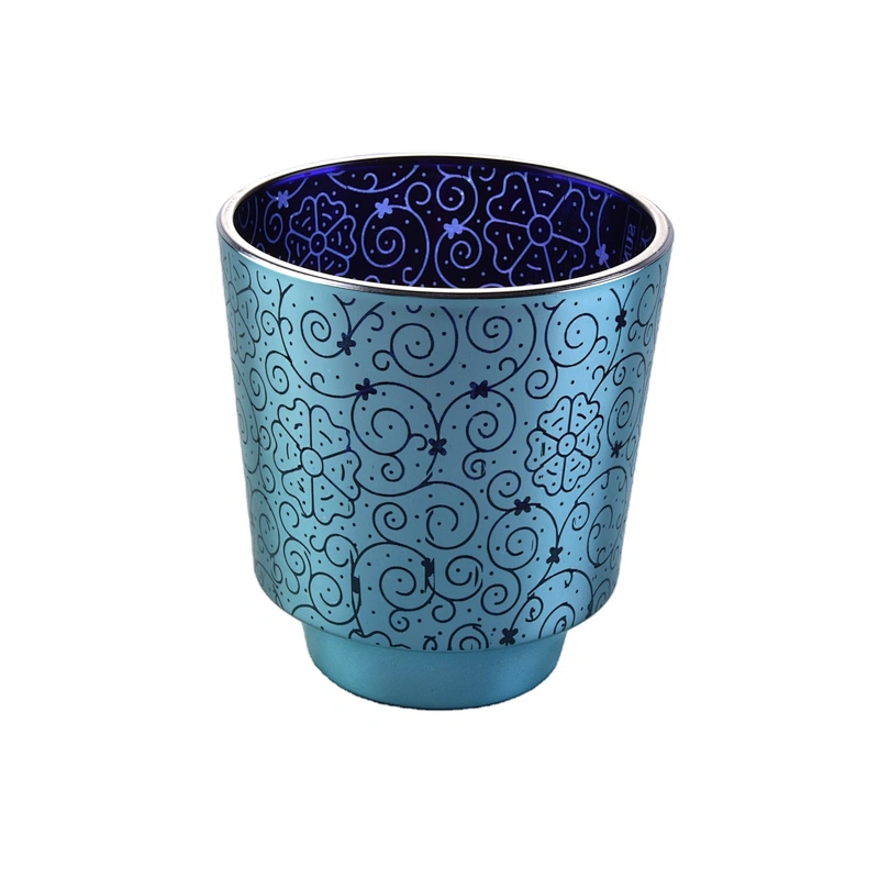 Manufacturer custom decorative stand glass electroplating candle holders