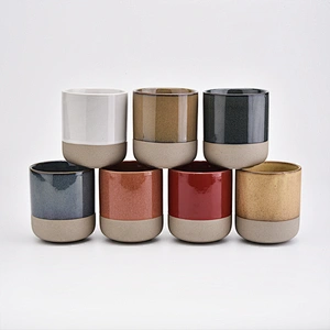 White ceramic candle jar with natural bottom for candle making