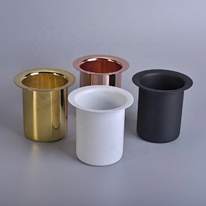 400ml White decorative metal candle holder tealight insert