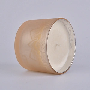 Bulk matte votive glass candle holders with wood lid