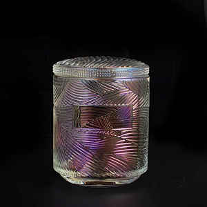 8oz 10oz 14oz Sunny crystal glass jar candles with glass lid