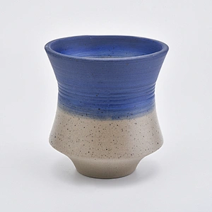 luxury blue painting design ceramic candle jars