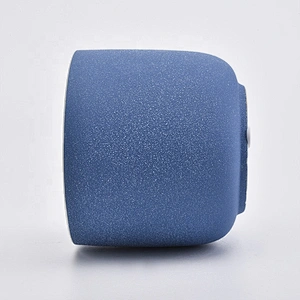 Customized matte blue votive candle jars home decor