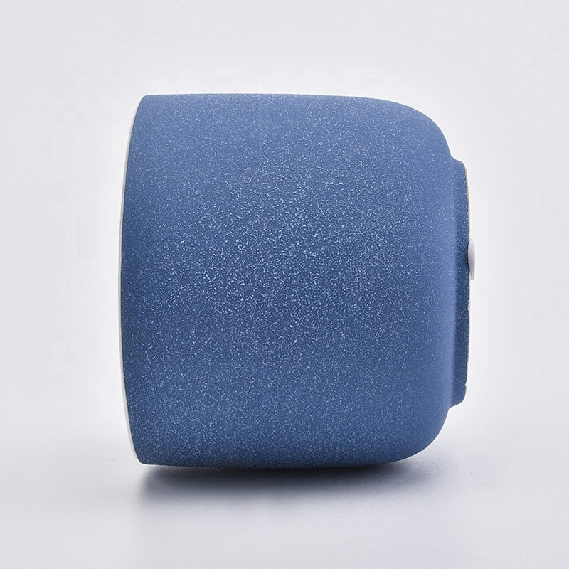 Customized matte blue votive candle jars home decor