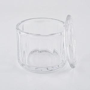 wholesale glass candle holders home decorations glass candy container with lid