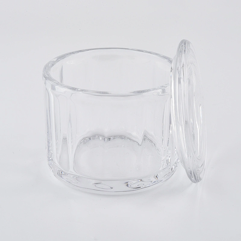wholesale glass candle holders home decorations glass candy container with lid