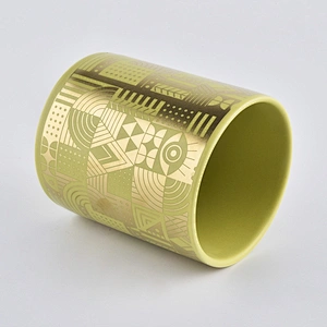 Wholesales custom golden ceramic candle holder 10oz 20oz