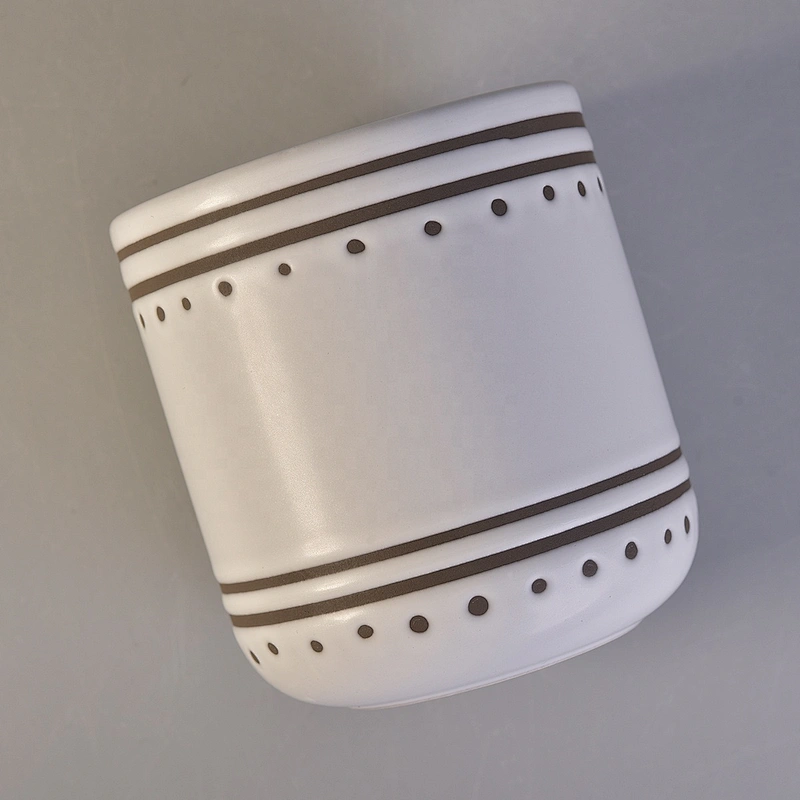 Sunny frost luxury white candle ceramic candle vessels 8oz 11oz