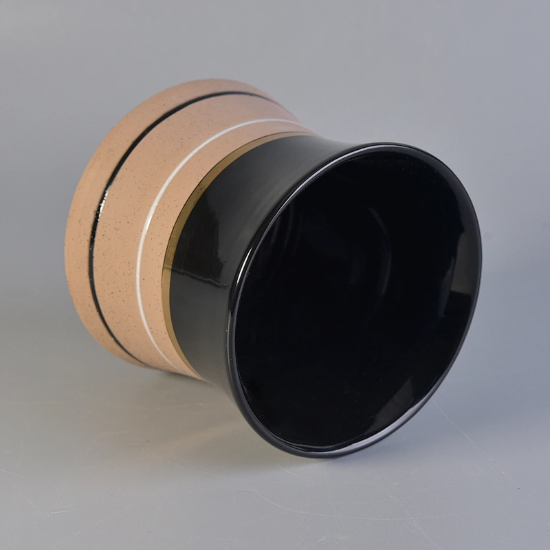 10oz Vintage chinese black matte ceramic candle holder
