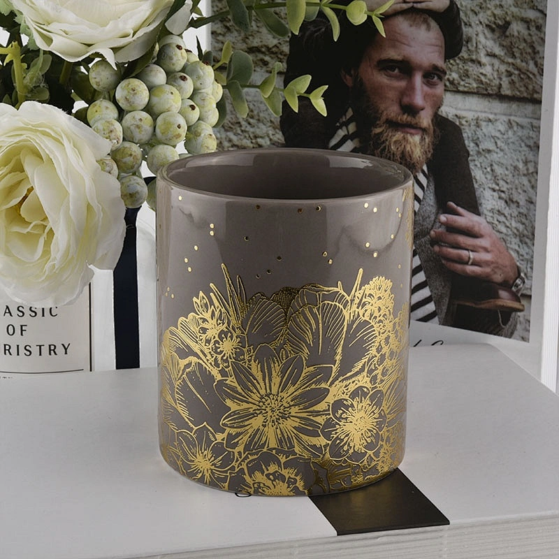 Valentine's Day fancy cylinder scented ceramic candle holder