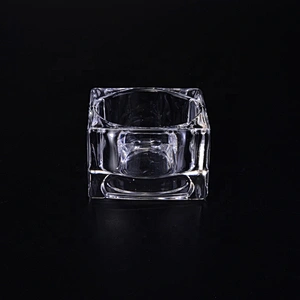 Romantic square tealight empty decorative glass candle jars
