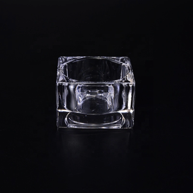 Romantic square tealight empty decorative glass candle jars