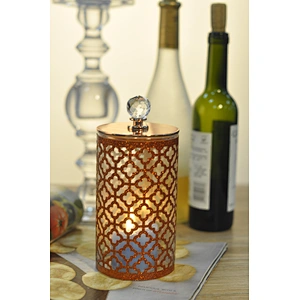 Luxury wax soy high tealight marble ceramic candle holder wtih gold lid