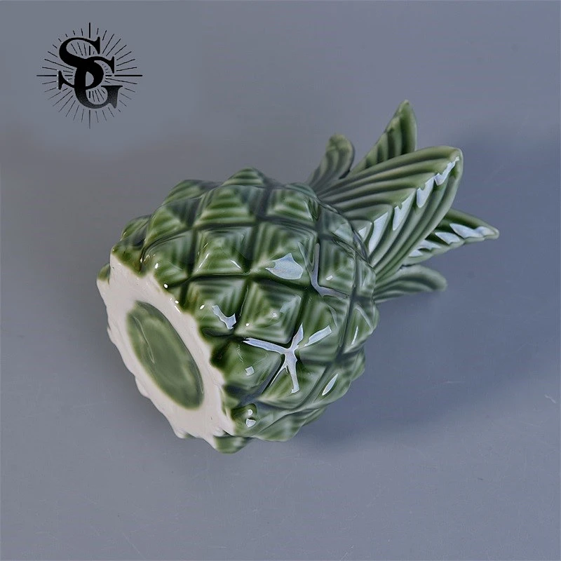 Sunny 230ml 280g green pineapple ceramic diffuser jar made by China factory
