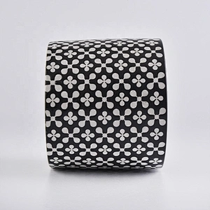 black ceramic candle vessels with silk screen printing