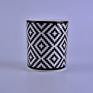 Cylinder pillar ceramic black jar candle making suppliers
