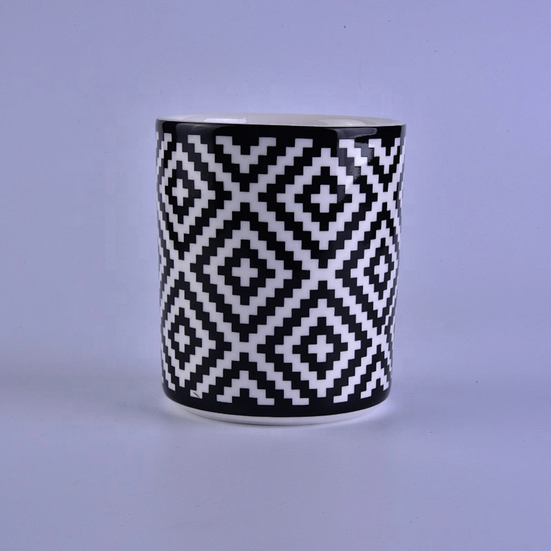 Cylinder pillar ceramic black jar candle making suppliers