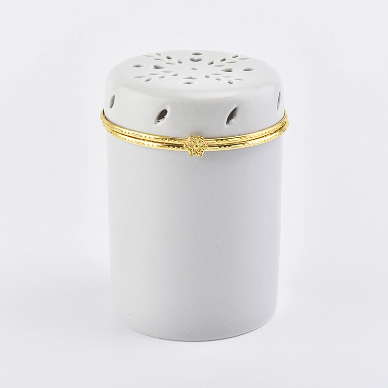 Snowflake pattern ceramic candle holders for home decor scented candle