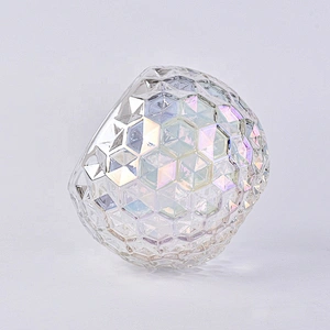 Custom round engraving glass candle vessel