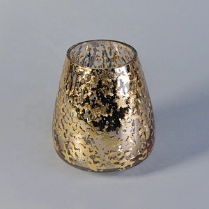 Christmas antique electroplating golden candle jars 10 oz