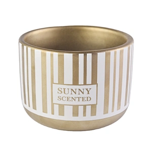 Sunny custom gold electroplated ceramic candle vessel for candles