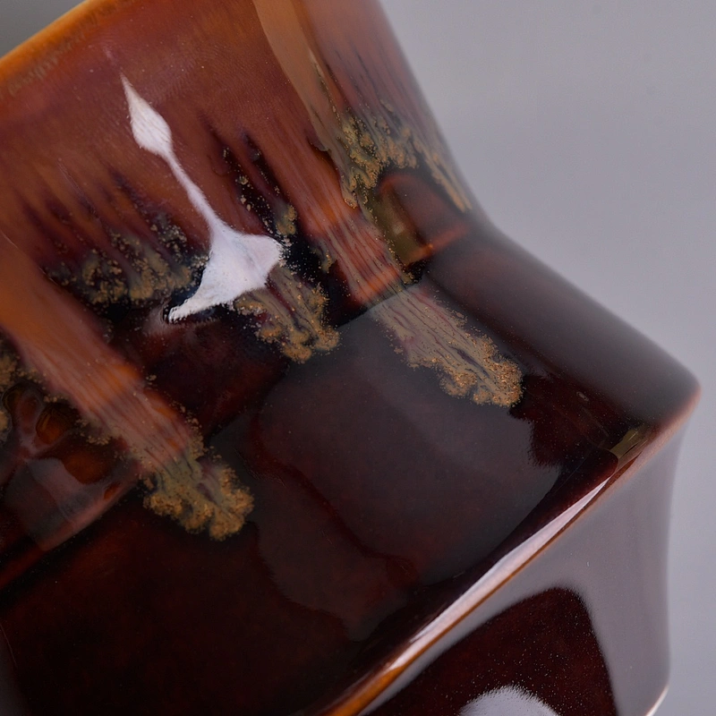 Suppliers amber custom luxury ceramic candle jars home decor