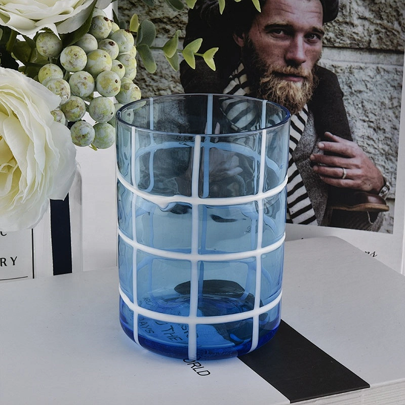 Sunny crystal luxury blue tealight glass candle tumbler
