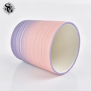 Sunny luxury gradient color ceramic candle jars with top sell and good price