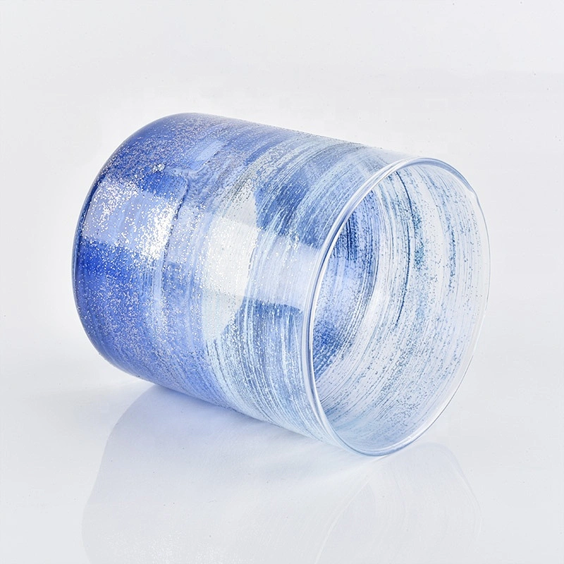 Blue Glass Container For Candle Jars