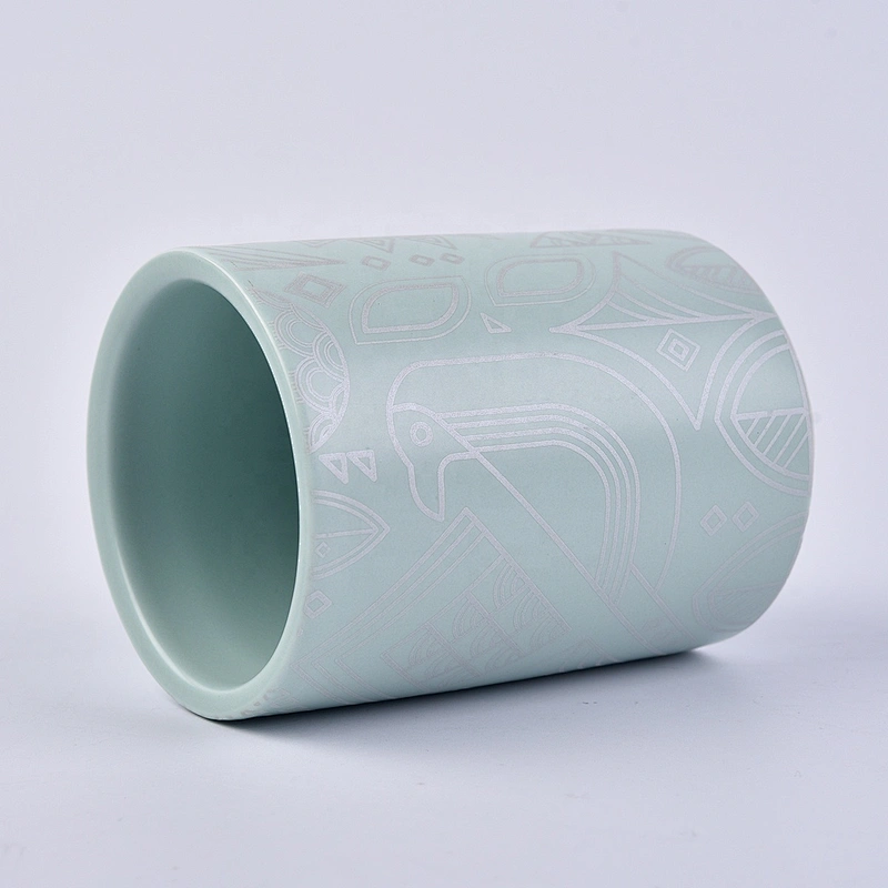 Wholesales empty custom made ceramic candle holder 10oz 20oz