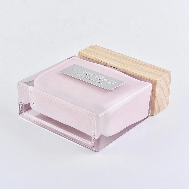 Sunny luxury pink square scented glass diffuser bottles with wooden cap